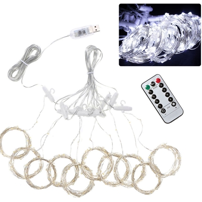 3 * 3 m ghiaccioli rame luci stringa musica 300led cascata tenda della striscia lampada USB telecomando senza fili sezione di funzione 8 del bianco