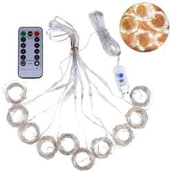 USB con telecomando a 8 modalita con luci decorative per tende in filo di rame,LED bianco caldo e 3 * 1 m 1 - LED bianco caldo e 3 * 1 m 1 características