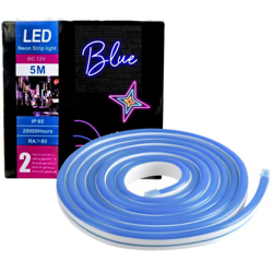 B&s - Striscia led neon 5m tubo flessibile luminoso 120led strip led bobina blu precio