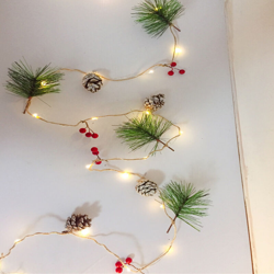 Nuovo Natale stringa di luce led coni di luce di Natale biancospino lampada della decorazione di rame di rame campane di Natale semplice paragrafo 2 precio