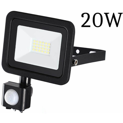 Faretto led esterno 20w luce fredda sensore movimento crepuscolare regolabile