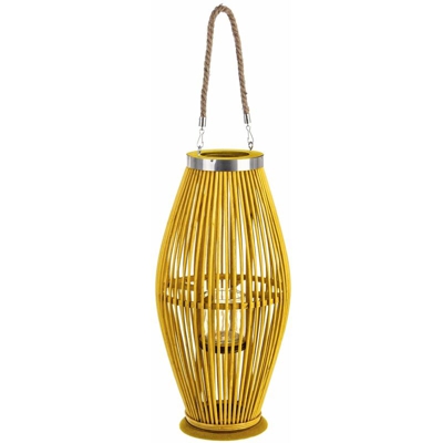 Lanterna da esterno 'Jadida' colore bianco e giallo per giardino in vetro -Ø24x49h cm / Giallo