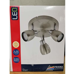 Two Plafoniera 3Led Gu10 3W.3000K Nickel Satinato precio