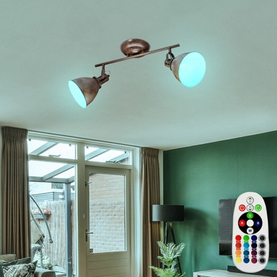 Etc-shop - plafoniera faretti orientabile rostfärbig remoto nel set comprese le lampade LED RGB
