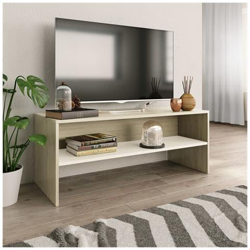 Mobile Tv Bianco E Rovere Sonoma 100x40x40 Cm In Truciolato características