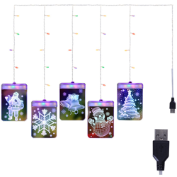 5 serie 3D lampada a sospensione LED della stringa di luce di Natale, [] colore solido del pupazzo di neve di Natale en oferta