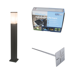 + Palo da giardino malios - Moderno - Plastico,Acciaio inossidabile - Bianco/Grafite - Quadrato Max. 1 x Watt - Qazqa en oferta