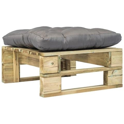 Divano Da Giardino Su Pallet Con Cuscino Grigio Legno Fsc Verde