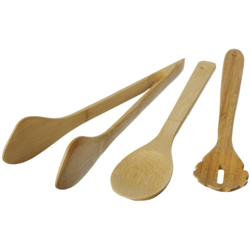 Set 3 Pezzi Utensili Cucchiai/Pinza/Servispaghetti in Bamboo en oferta