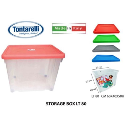 Contenitore Con Coperchi E Ruote Cm.60X40X50