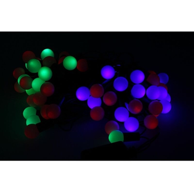 LEDLUX AA9996 Mini Lucciole 60 Led Multicolori RGB Forma Pallina Rotonda Per Decorazione Natale Filo Nero 8,8 metri Uso Interno CS31050