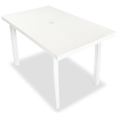 Tavolo Da Giardino 126x76x72 Cm In Plastica Bianco