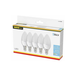 Nova Line - Confezione 5 Pz di Lampadina Led C37 E14 6W Bianco Freddo 6500K precio