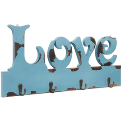 vidaXL Appendiabiti a Muro LOVE 50x23 cm - Blu precio