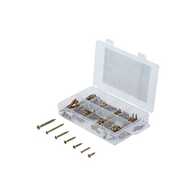 Diy 88190 - Assortimento di viti multiuso, 120 pezzi, a croce PZ2, testa svasata - BGS