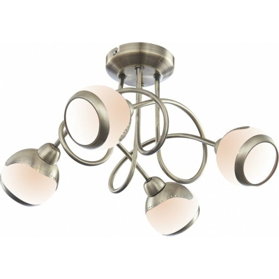 Classico a quattro foglie plafoniera camere della lampada di vetro GALVIN 56101-4D - Globo