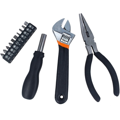 LEDLUX AS604181 Kit Attrezzi 13 Pezzi Cacciavite Magnetico ad Incastro + Chiave Regolabile A Rullino + Pinza A Becco Lungo