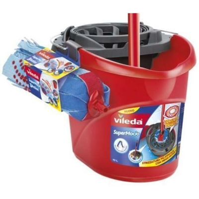 SuperMocio Vileda Lavapavimenti Mocio Completo Con Manico Intero Lava Pavimenti