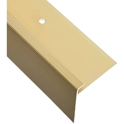 vidaXL Profili Protettivi a F per Gradini 15 pz in Alluminio 134cm Oro - Oro