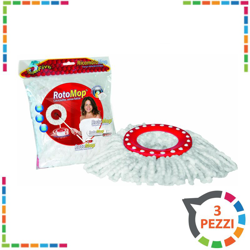 Mocio di ricambio per SuperFiveRotomop 3pz più 500 frange in microfibra roto mop precio