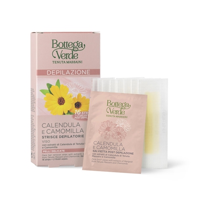 Depilazione - Calendula e Camomilla - strisce depilatorie - viso -