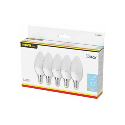 Nova Line - Confezione 5 Pz di Lampadina Led C37 E14 6W Bianco Neutro 4000K precio