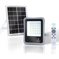 Faretto Led da esterno 30W Bianco Freddo 6500K ad alimentazione solare con telecomando precio