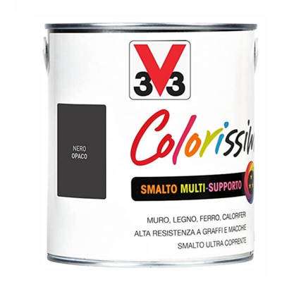 V33 - Smalto Nero Opaco 0,5 lt h20 Multisuperficie