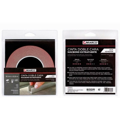 Nastro biadesivo ad alta aderenza Macbond 19 mm x 8,25 m - Miarco