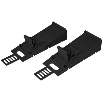 Livellatore Cuneo Ferma Ruota e Tappeto Antiscivolo 2 pz Nero - Bo-camp