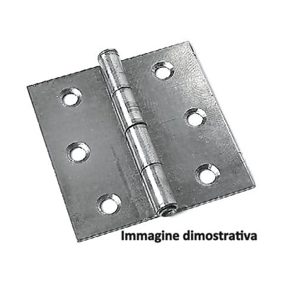 Conf. 2 Cerniere Piane Semilarghe Perno Fisso 80x60 Mm Acciaio