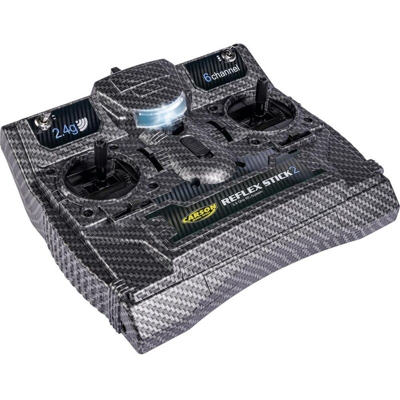 Carson Modellsport FS Reflex Stick II 2.4GHz 6CH Carbon Radiocomando a pulpito 2,4 GHz Numero canali: 6 incl. ricevitor