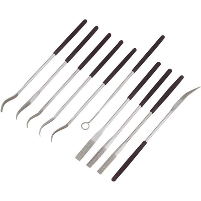 Rosver - Kit di 10 lime curve diamantate 145mm lunghezza operativa 25 mm