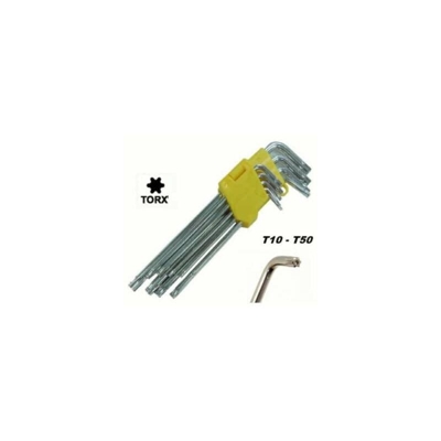 Set Chiavi Torx 9 Pz Francesi L Metriche Foro Brugola Lunghe T10 T50 Sw 211