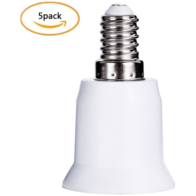 Asupermall - 5 pezzi da E14 a E26 / E27 adattatore portalampada portalampada E14 a presa media E26 / E27 convertitore base lampadina