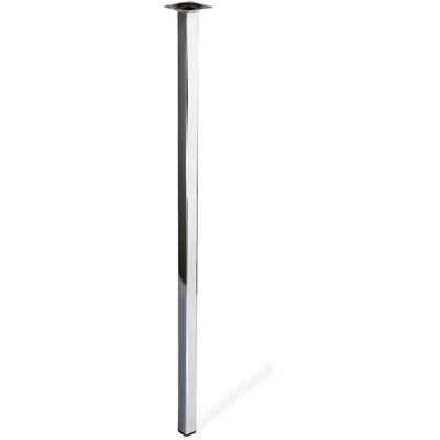 gamba quadrata stile moderno per tavoli. Altezza di 80 cm. Realizzata in acciaio con finitura cromo brillante. Per il bricolage e il DIY. Misure
