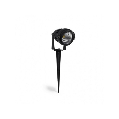 Wisdom - Faretto Segnapasso Led COB 5W IP65 rotondo con picchetto Luce Verde nero