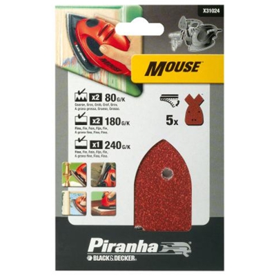 Black&decker - Black+ decker 5 fogli abrasivi per levigatrice mouse