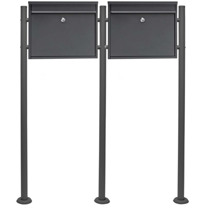 Wiltec - Set Supporto Cassetta posta V13 antracite doppia buca lettere