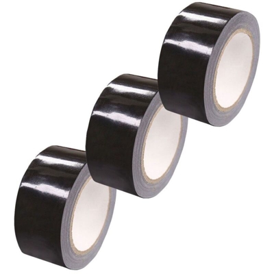 Nastro adesivo Americano telato per riparazioni 25/50 metri in 3 colori Colore - Nero, Lunghezza - 50 Metri