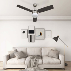 Ventilatore Soffitto con Luce e Telecomando 108 cm Marrone Scuro - Marrone - Vidaxl en oferta