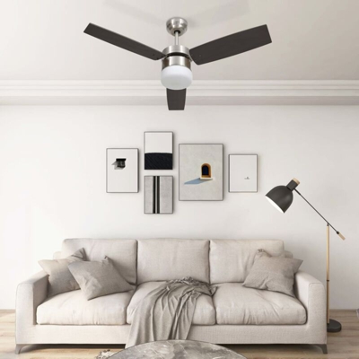 Ventilatore Soffitto con Luce e Telecomando 108 cm Marrone Scuro - Marrone - Vidaxl