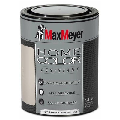 Max Meyer - MAXMEYER- PITTURA MURALE DECORATIVA HOMECOLOR RESISTANT 0,75 LT LUNA