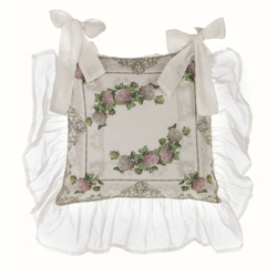 Copricuscino per Sedia Shabby Chic Gala Volant Cuscino Elegante Blanc Mariclò en oferta