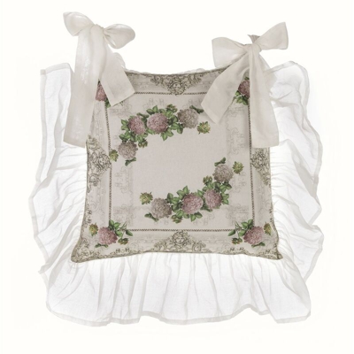 Copricuscino per Sedia Shabby Chic Gala Volant Cuscino Elegante Blanc Mariclò