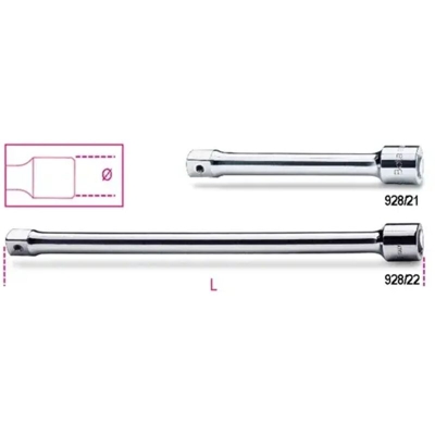 Beta Tools - BETA 928/21 -- PROLUNGA PER BUSSOLE 3/4' -- LUNGHEZZA 200 MM