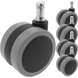 Rotelle pivotanti ruote di nylon e PVC con freno a pressione 65 mm M11 5 pack - Primematik en oferta