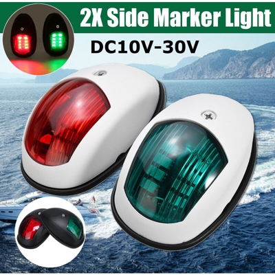 Insma - 2x Luce di navigazione laterale a LED per barche marine di dritta 10V-30V bianca