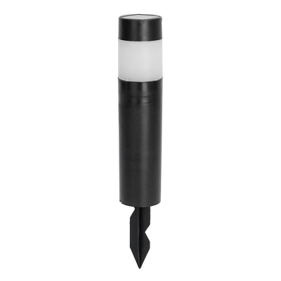 Lampioncino segnapassi Led Solare Tower nero 0,08W IP44 crepuscolare da giardino con picchetto Bianco Freddo 6500K