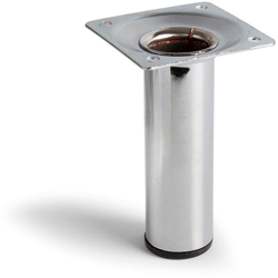 gamba cilindrica stile moderno per mobili bassi. Altezza di 10 cm. Realizzata in acciaio con finitura cromo brillante. Per il bricolage e il DIY. características